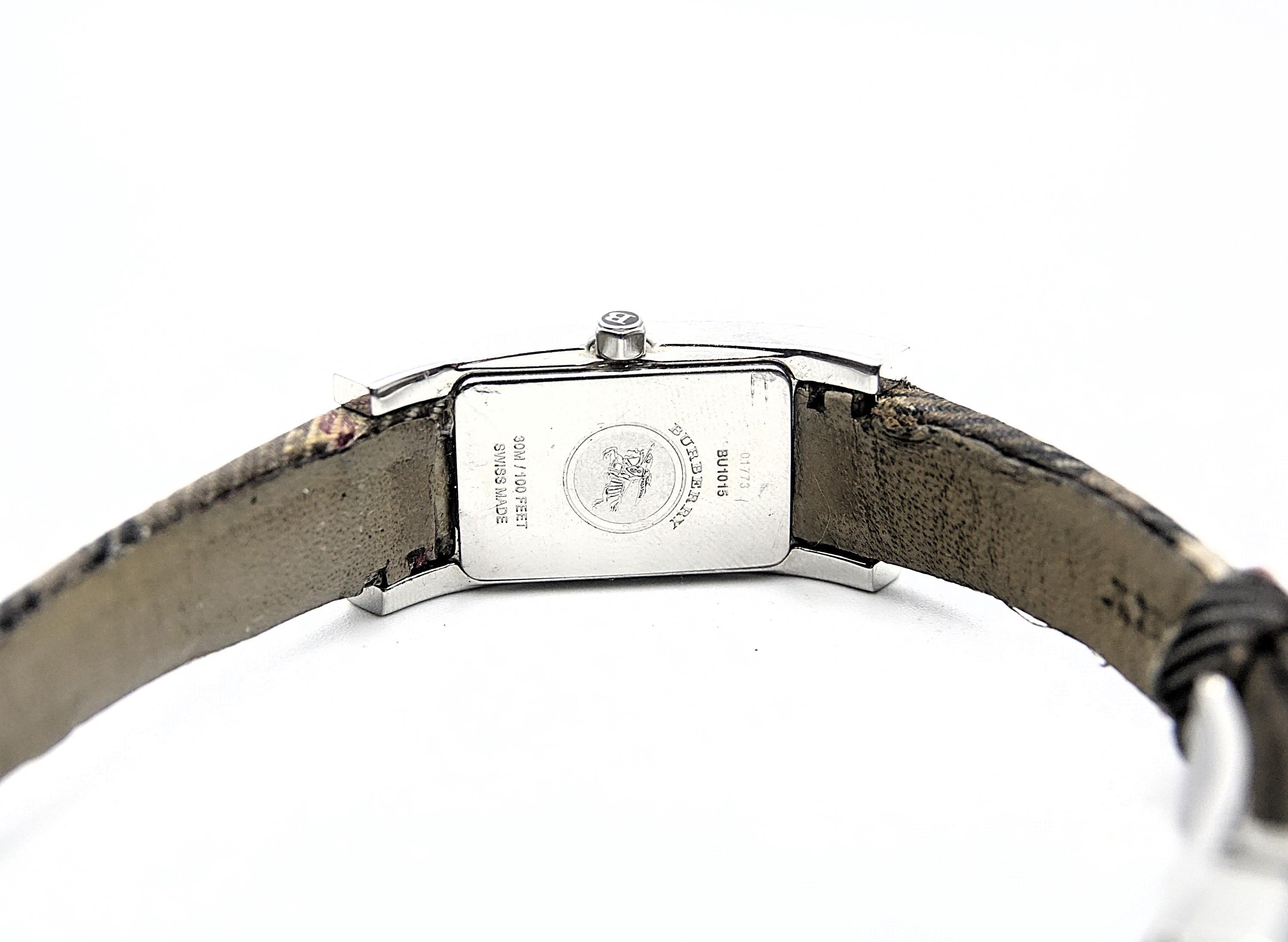 BURBERRY BU1015 Plaid Watch Burberry Women Swiss Diamond Accent Leather Classic... | Depop main image 3