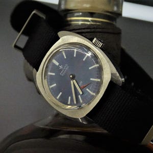 Reloj para hombre PRONTO SPORTAL Sr Blue Red Crosshair Dial Handwinding Vintage - original - running - mecánico