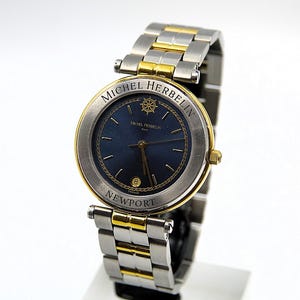 MICHEL HERBELIN NEWPORT Two-Tone Men Blue Dial Quartz Ref. 12486-bs - Original - Running - Excelent - Ultra Rare Collectors piece