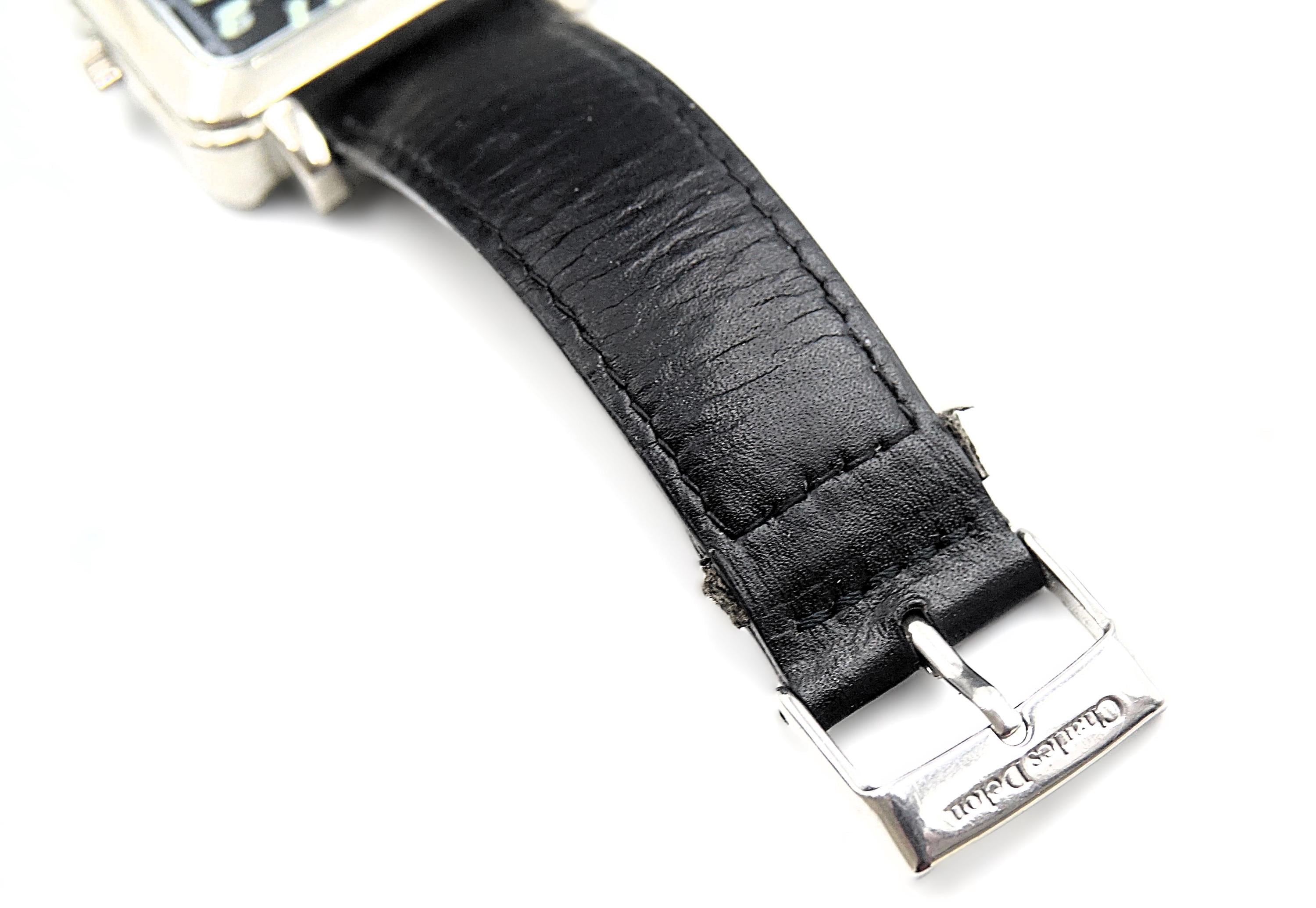 Charles Delon Dress/Formal Silver/Black Watch CHARLES DELON JUMBO Italian Designer Fashion Watch Men  main image 2