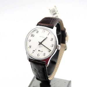 watches : IAXA MEN INCABLOC Dress Watch With a New Quality Leather Band - Enamel Dial - original - swiss made - running - excelent condition
