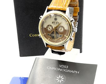 CONSTANTIN DURMONT TOURBILLON Automatic 29 jewels Two Tone Gold  Plate Bezel - Ref. 104386 - Original - Running - Mechanical Jumbo Large