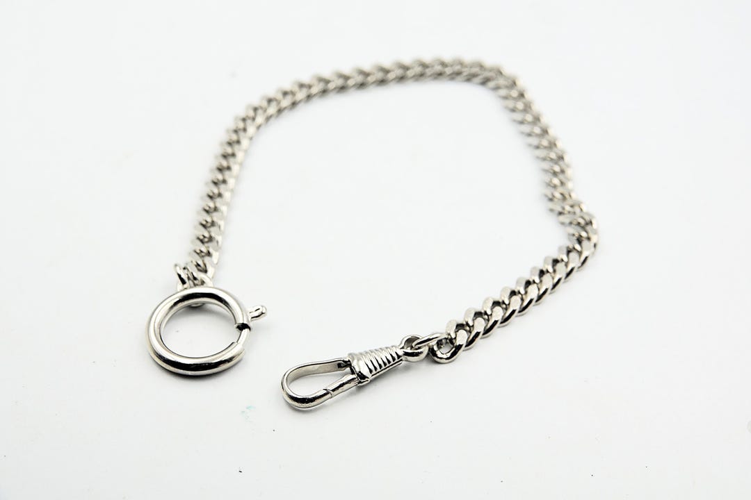 Pocket Watch Chain, Flat Curb Chain : Size 1.7mm Width 25 Cm Long - for ...