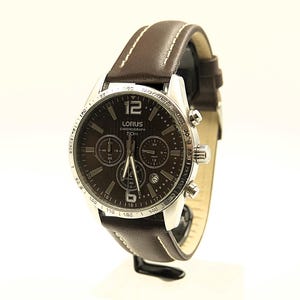 Original LORUS BY SEIKO Men Chocolate Dial Chronograph Dress Watch VD53-X080 - New battery installed