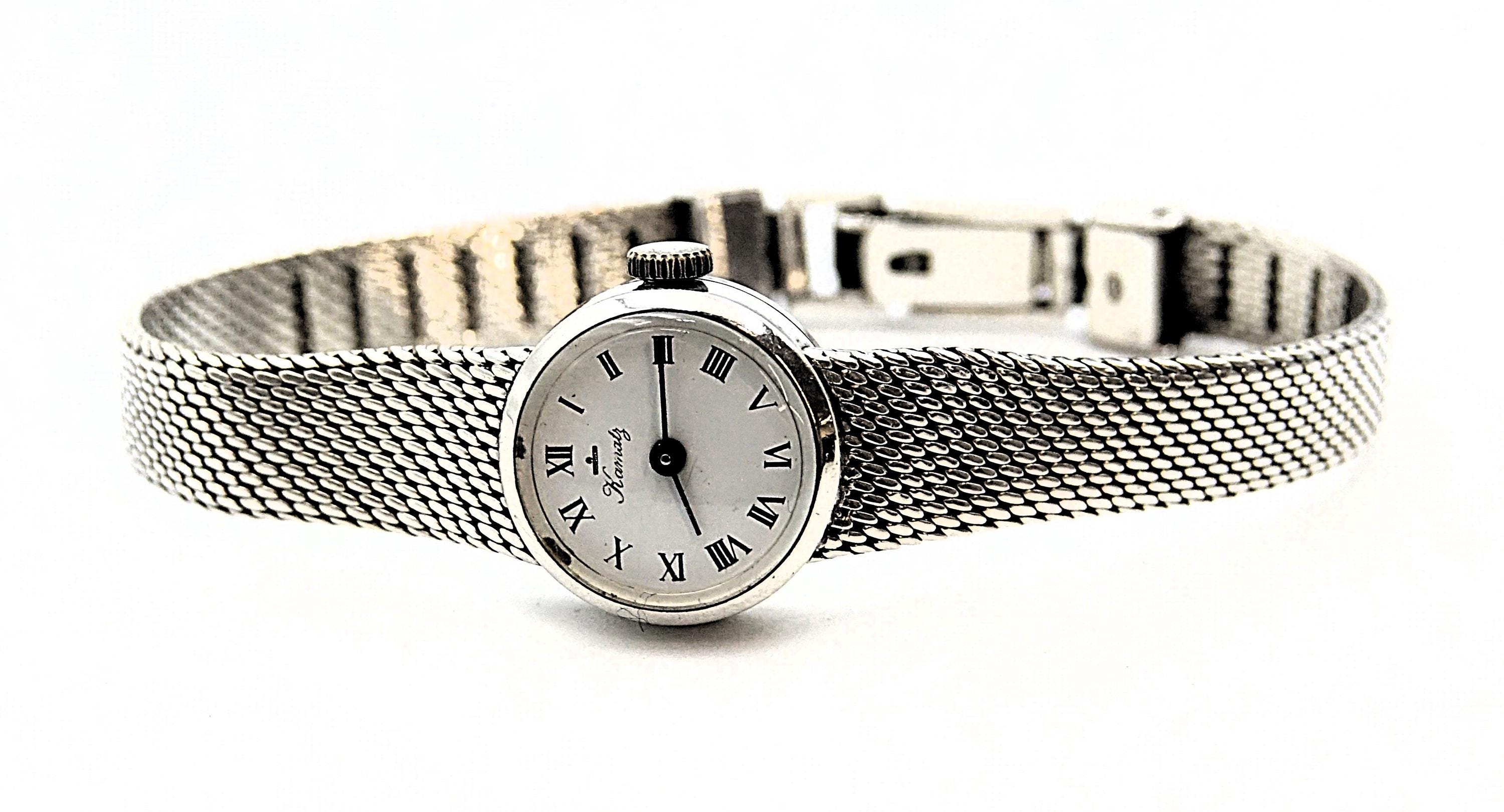 時計 circa 1970s silver 835 watch swiss made Circa 1970s Swiss Silver 835 Watch Black Oval Dial Shock