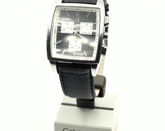 CALVIN KLEIN Ref. K3027100 Large Men Toneau Tank Chronograph Watch Beautiful Designer Fashion Brand Watch - Swiss made  - Usa Design