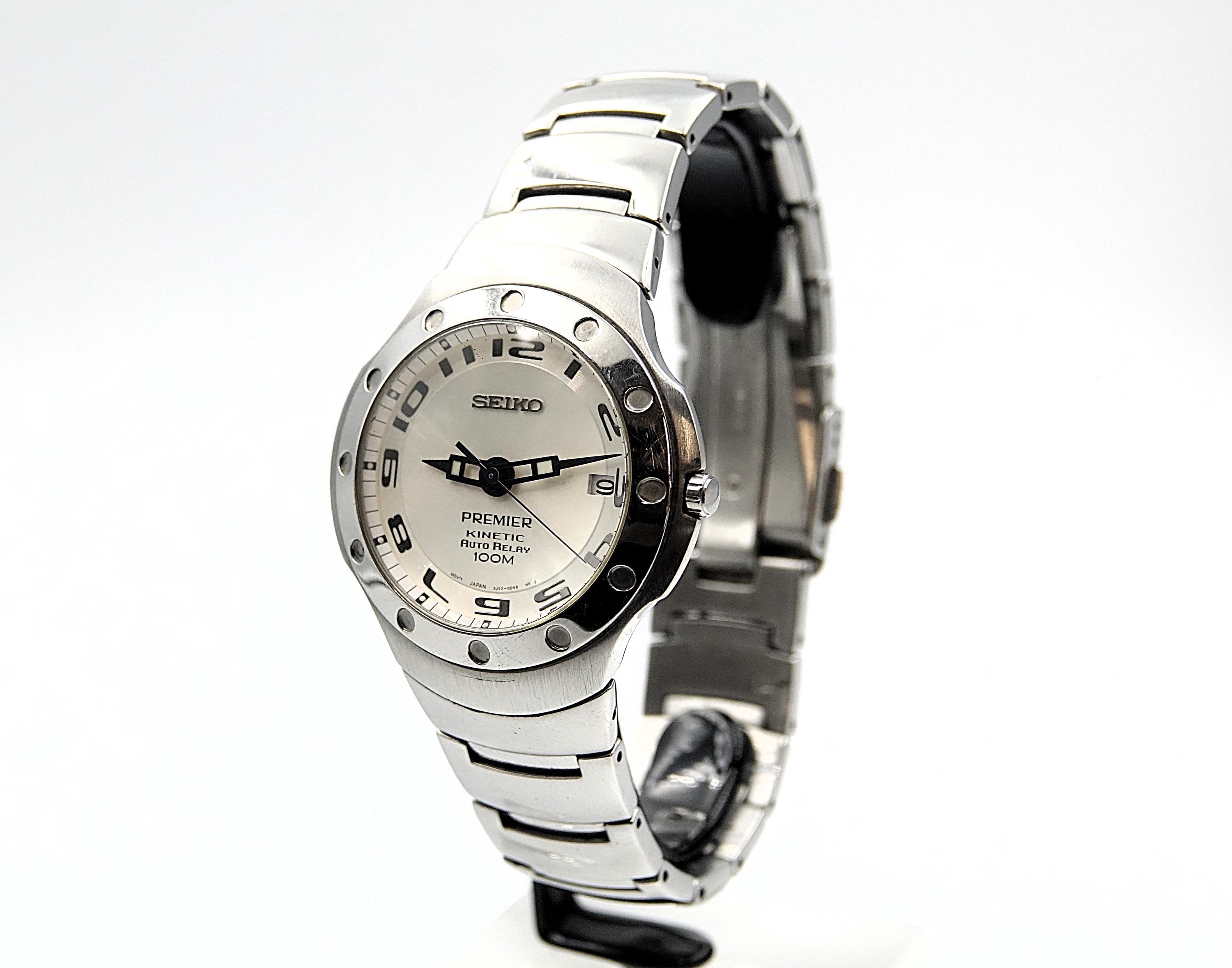 Seiko Premier Kinetic Auto Relay XL Orologio elegante di grandi