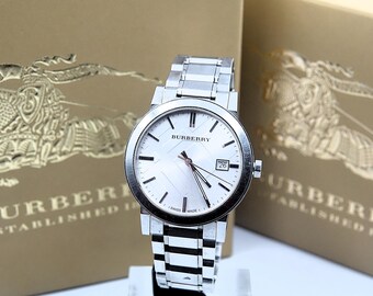 BURBERRY LONDON MEN Tank Large Size Watch Full Set Beautiful