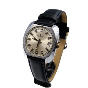 EDOX Hand Wind Mechanical Men 's Watch Silver Dial Ref. 200571 - original - running - 1960 's
