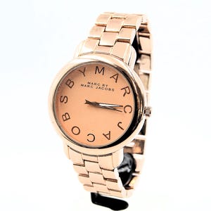 Working Marc Jacobs Sally Champagne Dial Gold Tone Women\'s Watch Fit 6.5\