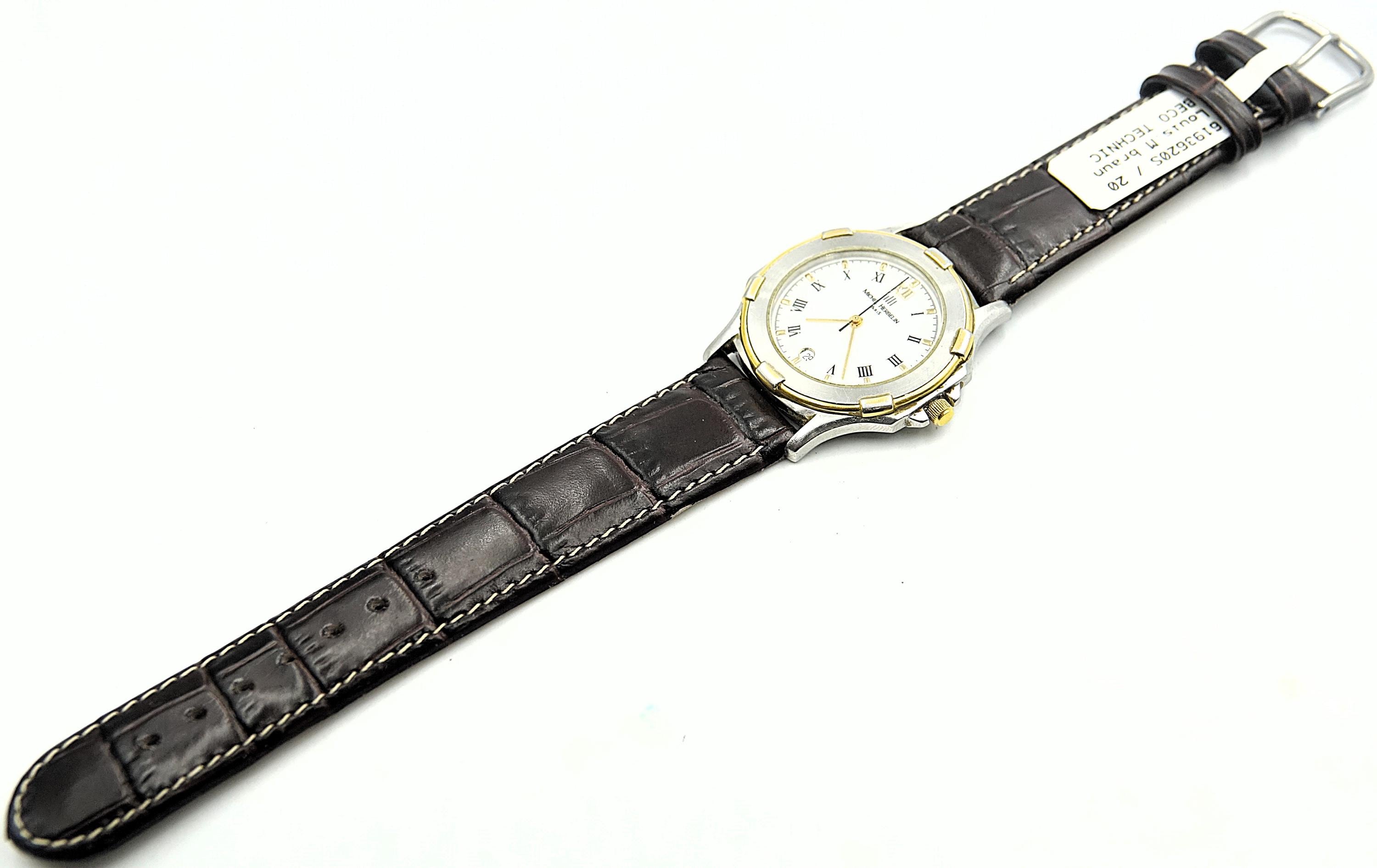 MICHEL HERBELIN SAFARI Two Tone White Dial Roman Numerals Eta