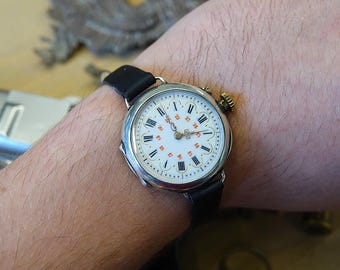 Relojes: Reloj suizo M. Rauch TRENCH de plata de la Primera Guerra Mundial - .800 - Cuerda manual - Funcionamiento - Vintage, década de 1900-20