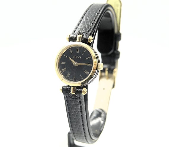 GUCCI Ladies SHERRY LINE Black Roman Numerals Dial Gold  display picture 1