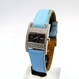 Enzo Tempo Milano Italienische Designer Mode Uhr Damen Quarz Dress Tank Uhr mit Jeweled Fall - Vintage 1990-2000's