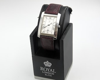 Vintage ROYAL LONDON Watch Tank Unique Style Dress Watch Radiant Dial  -Ref. M08 - Fashion Designer - original - running - 2000 's