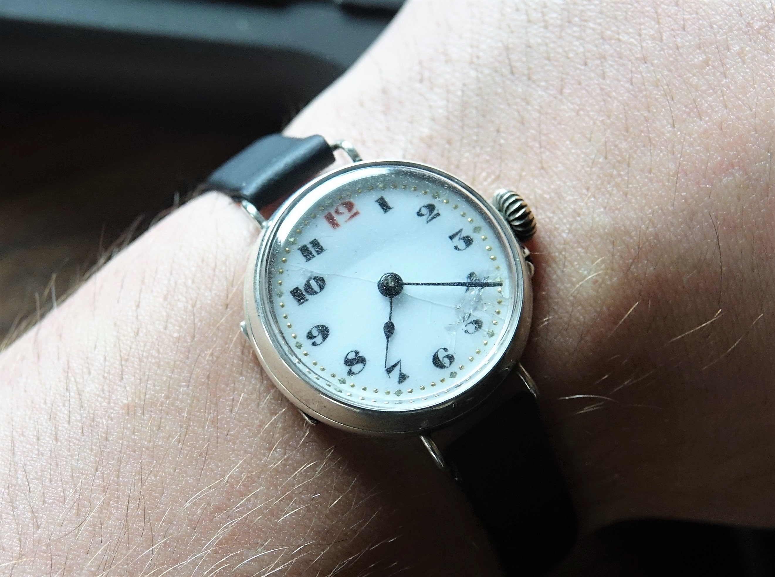 Watches GS STERLING Silver TRENCH Watch Ww1 Wwi 925 Case