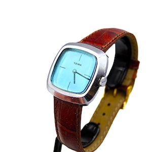 YEMA UNISEX Tiffany Face Tank French Designer Watch Hand Wind Mechanical - 1970 's - original - vintage - running - excelent condition