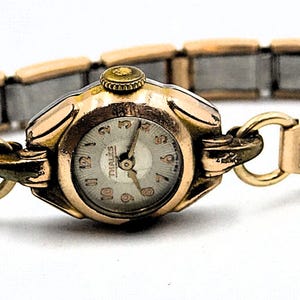 THALES LADIES Cocktail Reloj chapado en oro rosa de cuerda manual mecánico - original - vintage - en funcionamiento - Excelente estado