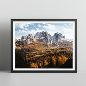 Cadini di Misurina Dolomiten Print | Foto von der Cadini Gruppe im Herbst | Original Foto Kunst Poster von Niels Oberson