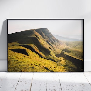 Póster de Brecon Beacons | Impresión fotográfica del Parque Nacional de Gales, paisaje de Picws Du y Fan Foel, arte mural de viaje