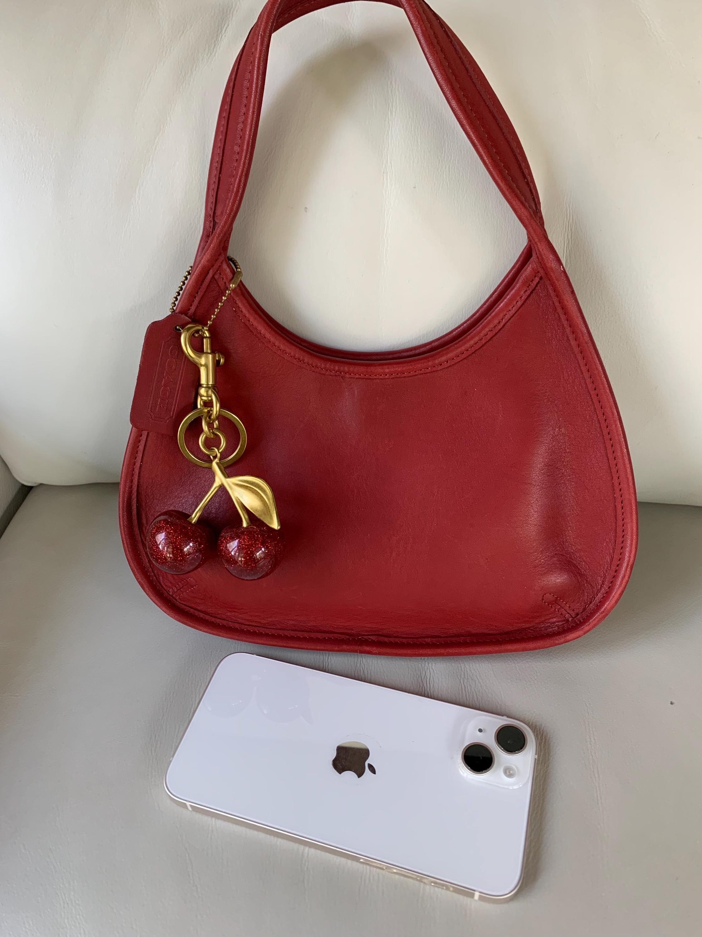 Rare Cherry Red Coach Ergo Hobo Bag – 90s Glovetanned Leather 