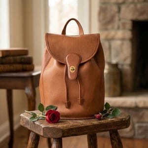 バッグ vintage coach old backpack leather brown Vintage Leather Coach Backpack - Etsy