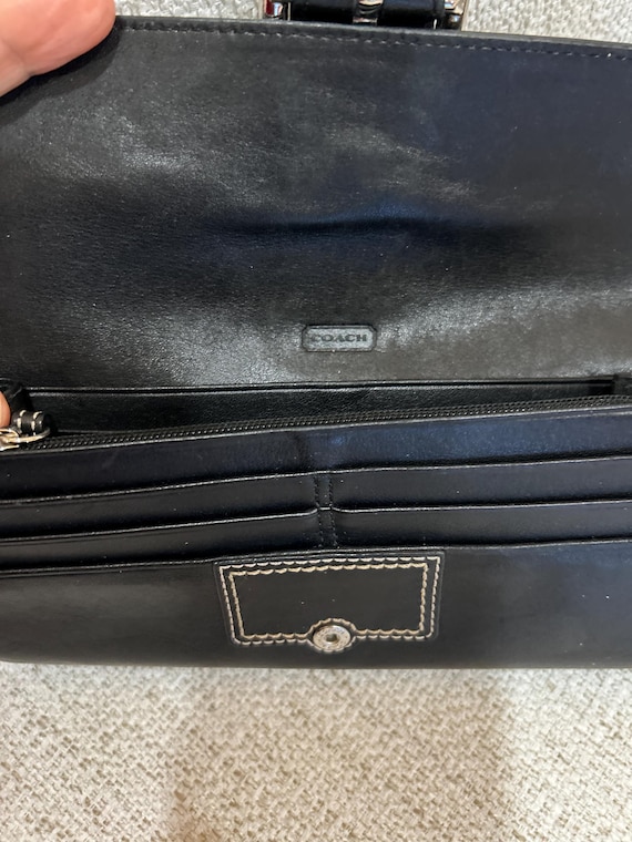 Vintage Coach Soho Black Leather Buckle Bag & Matching Wallet Set