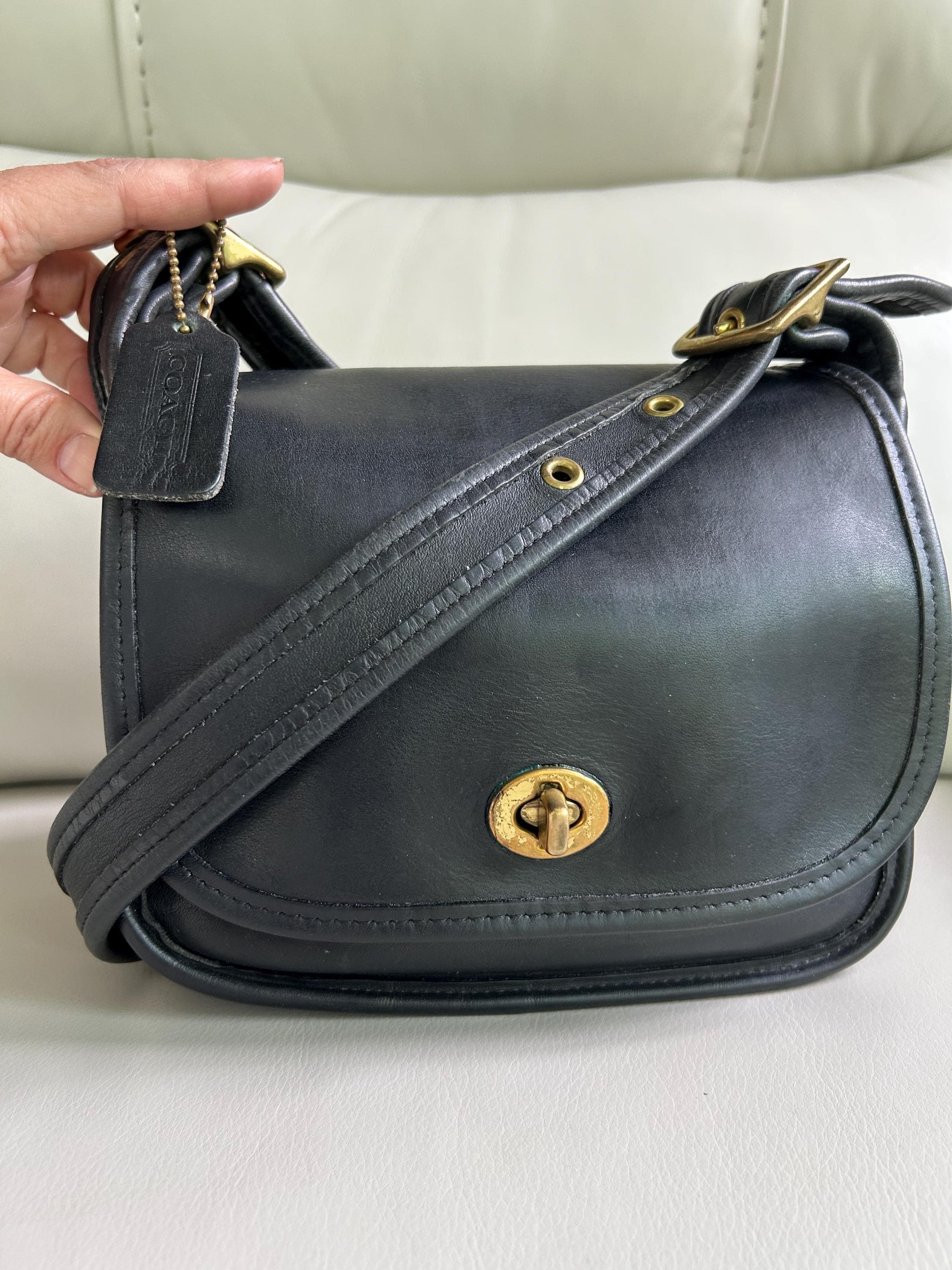 Vintage Leather Coach Legacy, Flap, Crossbody Bag, Made in the USA