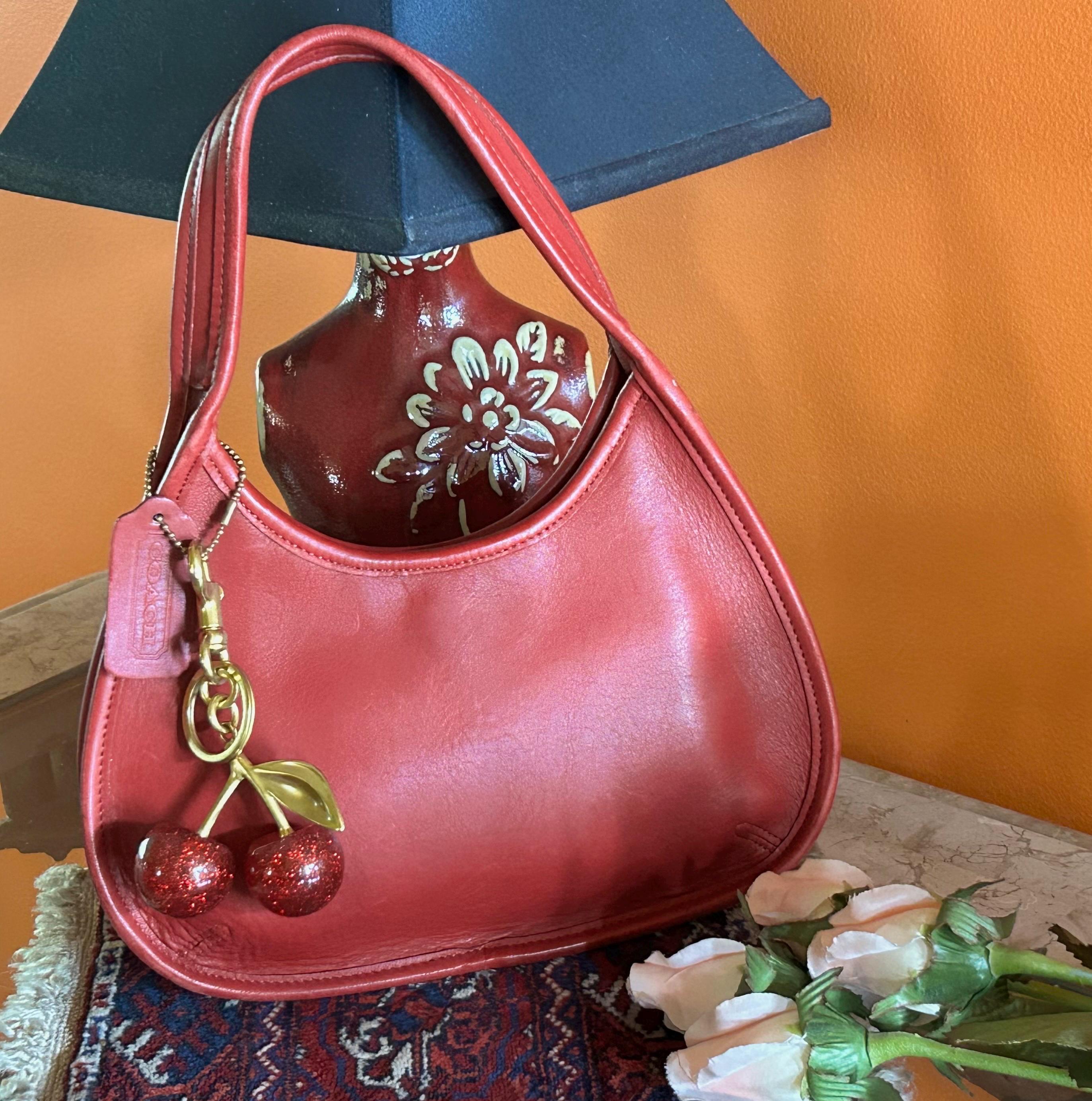 Rare Cherry Red Coach Ergo Hobo Bag – 90s Glovetanned Leather 