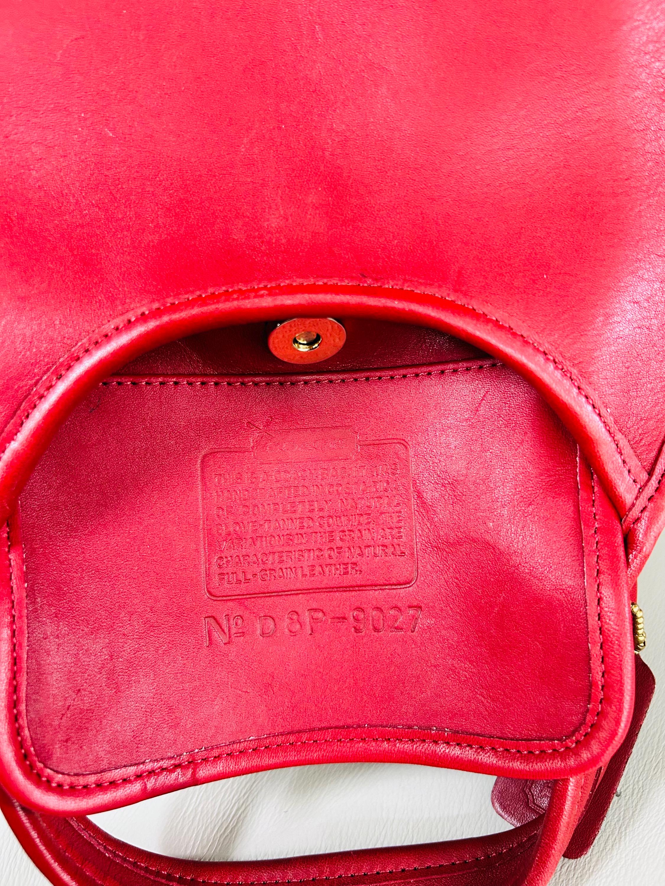 Rare Cherry Red Coach Ergo Hobo Bag – 90s Glovetanned Leather 