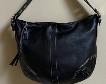 Vintage, Coach Soho Hobo Black Leather Shoulder Bag, F05D-8A03 - Etsy