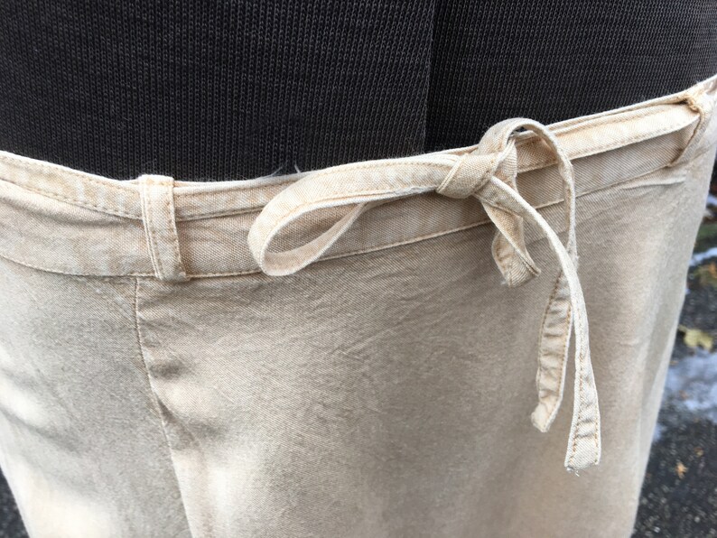 Small Medium beige tan India rayon jagged hem hippie skirt boho
