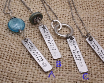 Backwards Down the Number Line / Phish Lyrics / hand-stamped hippie jewelry / Phish jewelry / Happy happy oh my friend / hippie birthday