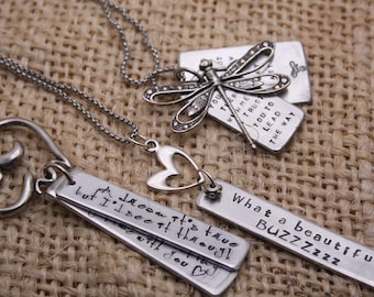 Phish Lyrics / hand-stamped hippie jewelry / Phish jewelry / A dream it's true / What a beautiful buzz / And if you ever think of me