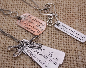 Phish Lyrics / hand-stamped hippie jewelry / Phish jewelry / I'm sinking down / If I could wrap my arms around / Stay with me til time turns