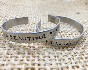 Loving Cup/ Backwards Down the Number Line / Phish Lyrics / hand-stamped hippie jewelry / Phish jewelry / lyrics cuff bracelet  /