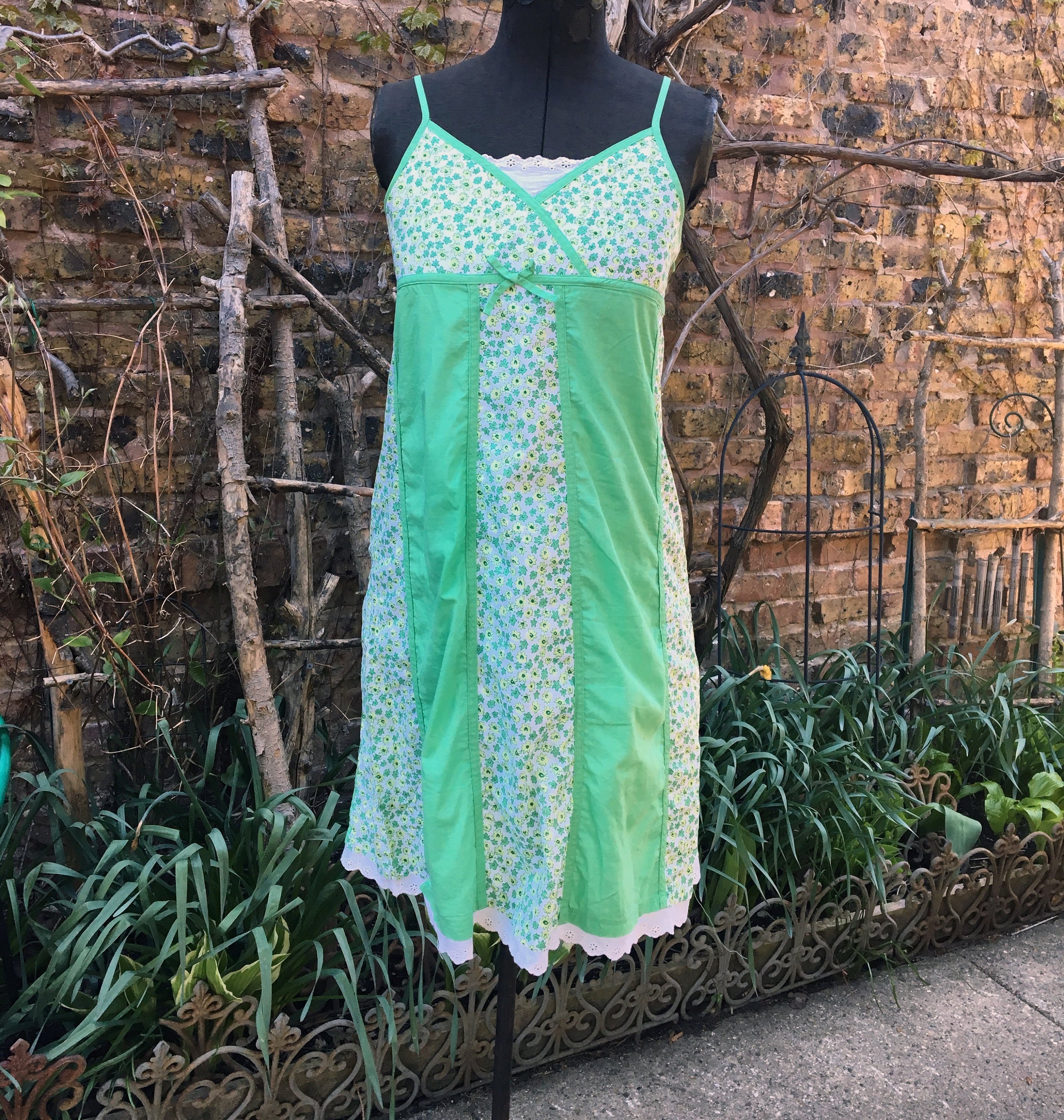 green hippie dress