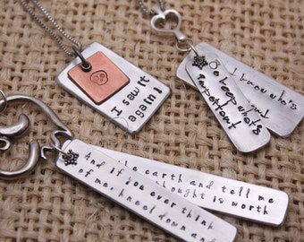 Phish Lyrics / hand-stamped hippie jewelry / Phish jewelry / I saw it again / So keep what's important / And if you ever think of me