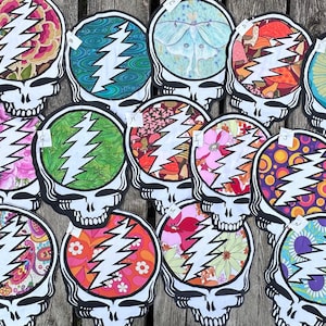 Parche Steal Your Face de 11" en sarga de algodón o mezclilla Stelie, parches para coser 201A