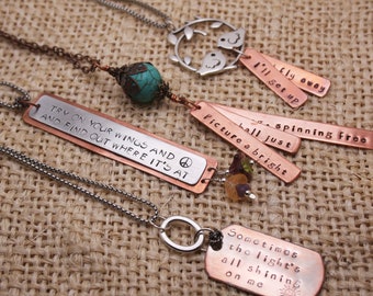 Grateful Lyrics / hand-stamped hippie jewelry / Dead lyrics / Sometimes the light's all shining / Try on your wings / I'll get up and fly /