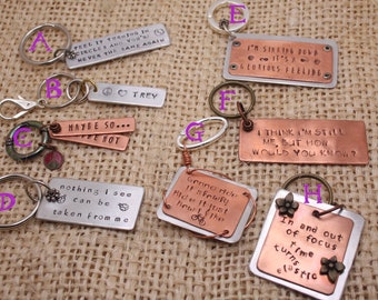 Phish Lyrics / hand-stamped hippie keychain / Phish key ring / Phish lyrics keychain / Time Turns Elastic / Twenty Years Later / Time Turns