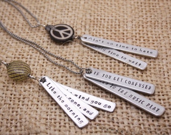 Grateful Lyrics / hand-stamped hippie jewelry / Dead lyrics / Like the morning sun / If you get confused / Ain't no time to hate