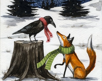 Good Morning Beautiful Creature  -  Signed Print ~   no1 in the 2020-21 Little Red Fox Series  -