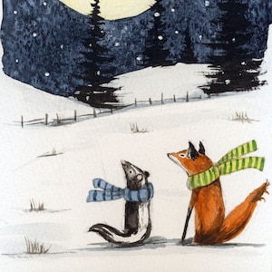 A Good Night Under the Moon - Gesigneerde print ~ no4 in de 2021-22 Little Red Fox Series -