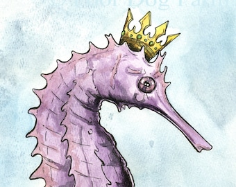 Purple Seahorse King  (an original hand painted queen)