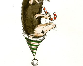 A Festive Fellow..  The Holiday Possum  8 x 10