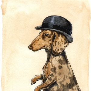 A Dapper Dapple Dachshund  (that is hard to say... )  (an original hand painted dachshund)