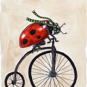 LadyBug Takes a Ride  (an original hand painted little one))