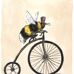 A Handsome Bumble Bee Takes a Ride  (an original hand painted little one))