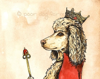 Poodle Queen (an original hand painted queen)